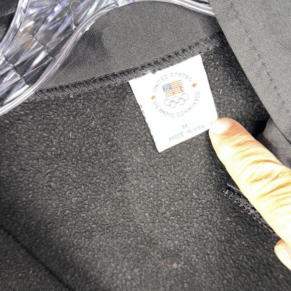 USA Olympics Jacket Mens Med Black Team USA Full Zip Olympic Committee Warm Up - Picture 6 of 11